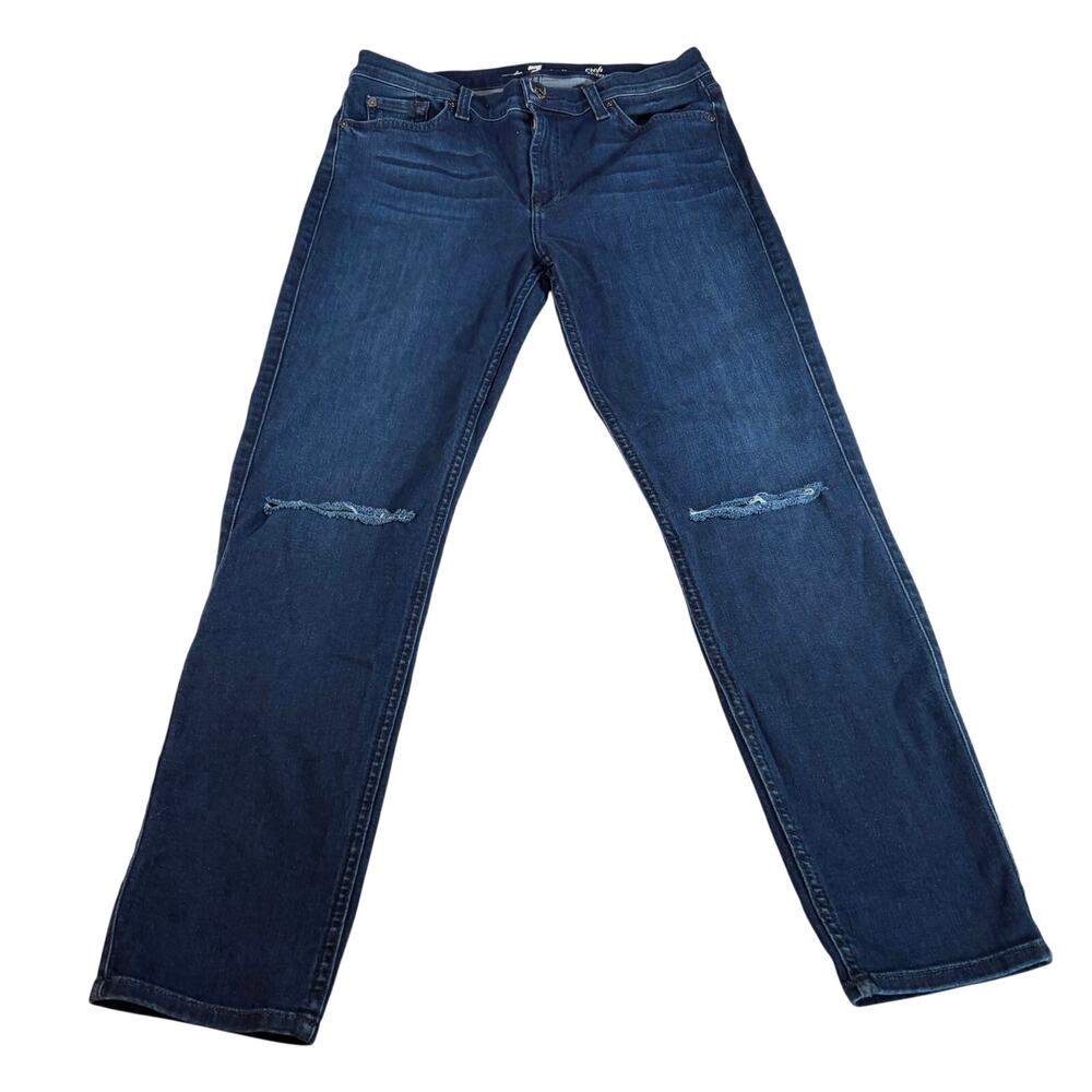 7 for all mankind womens crop roxanne dark rinse skinny jeans. Size 30.